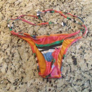 Salinas Floral Stripe Side Tie Bikini Bottom